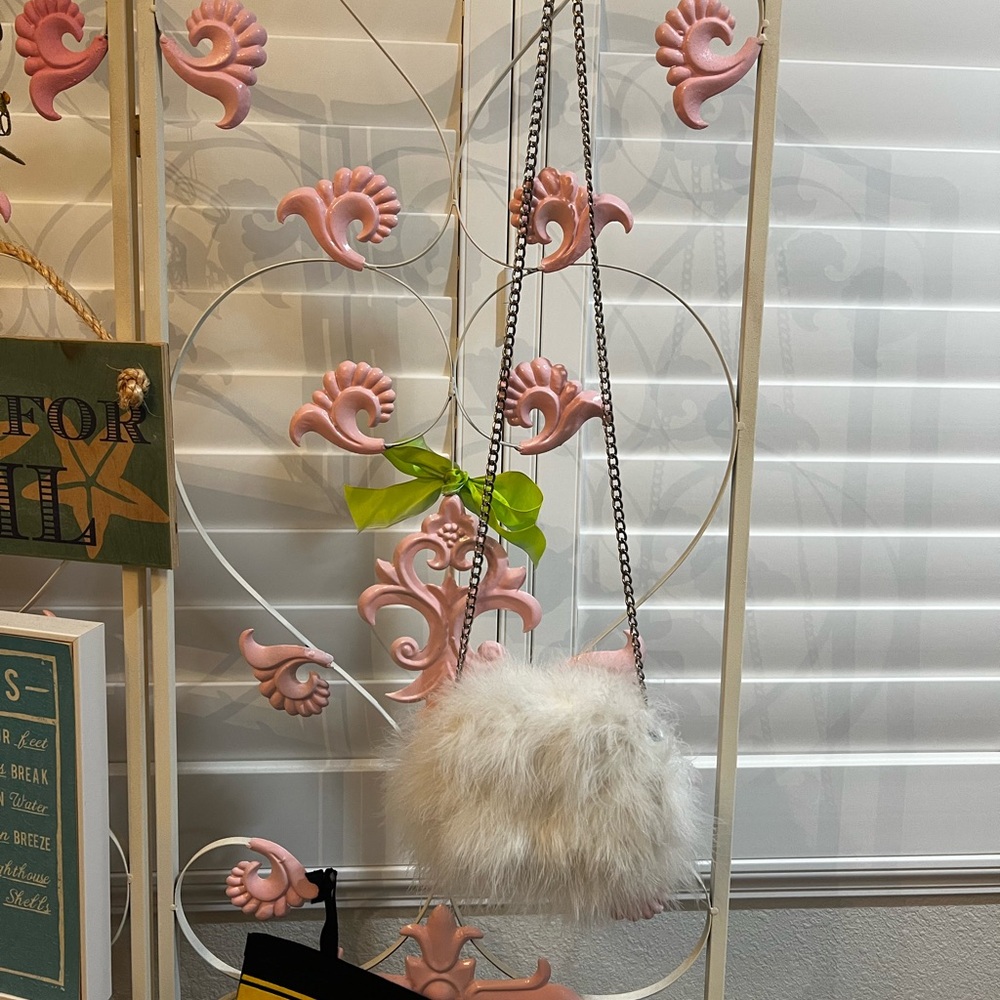 Topshop White Feathered Crossbody Bag